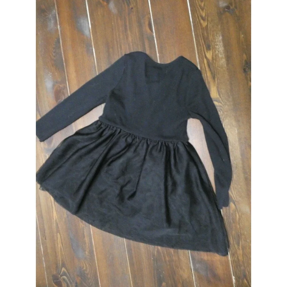 Old Navy Set of 2 Girls 3T Fall Dresses Black Tulle & Floral Long Sleeve Lot